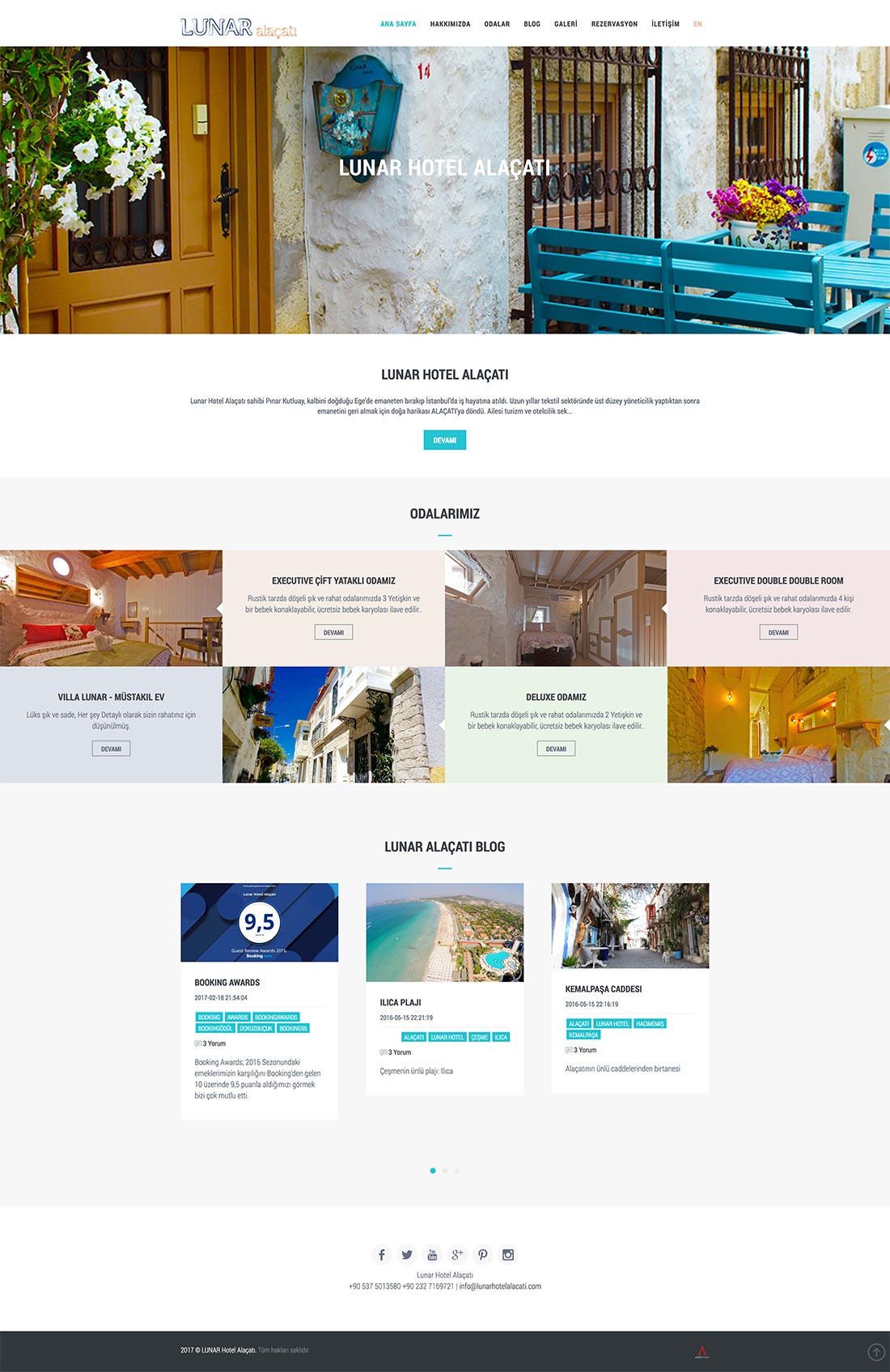 Lunar Hotel Alaçatı web site tasarımı