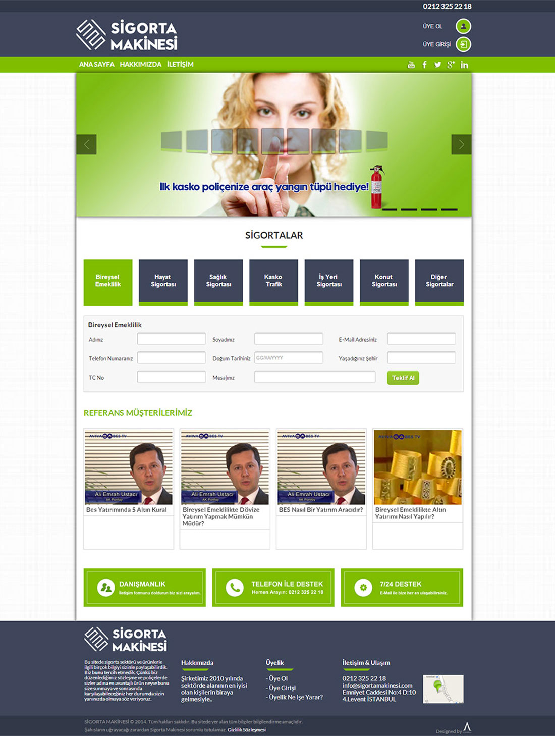 Sigorta Makinesi web site yazılımı