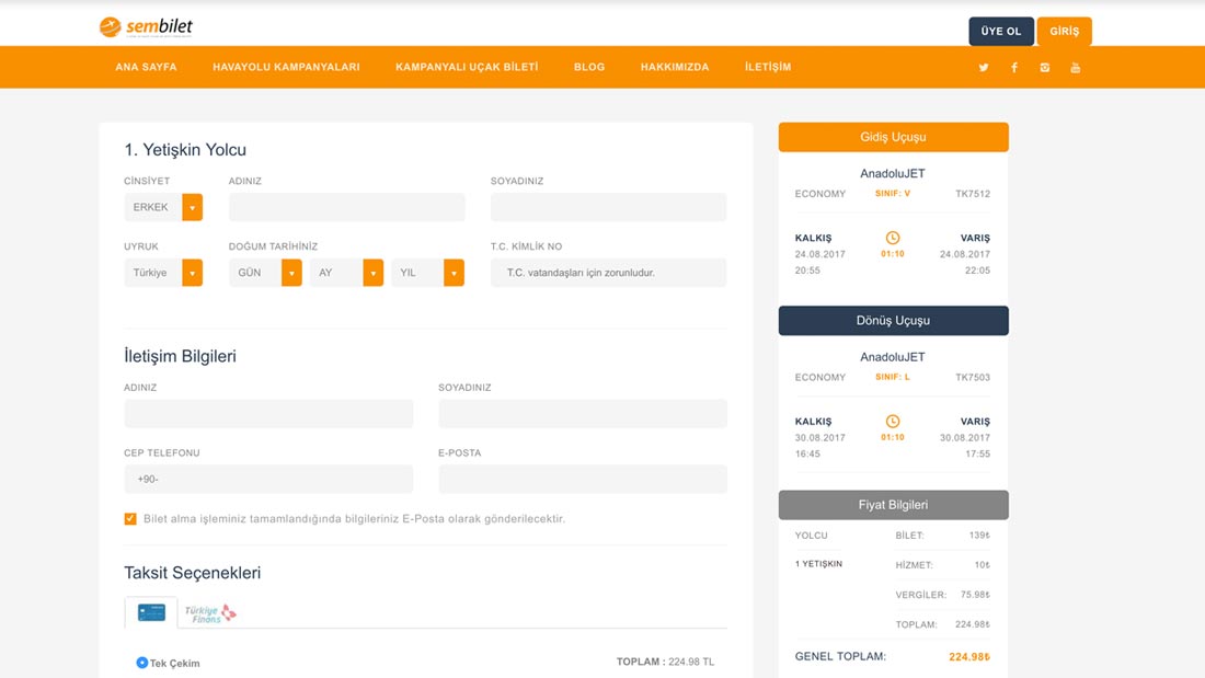 Sem Bilet web yazılımı