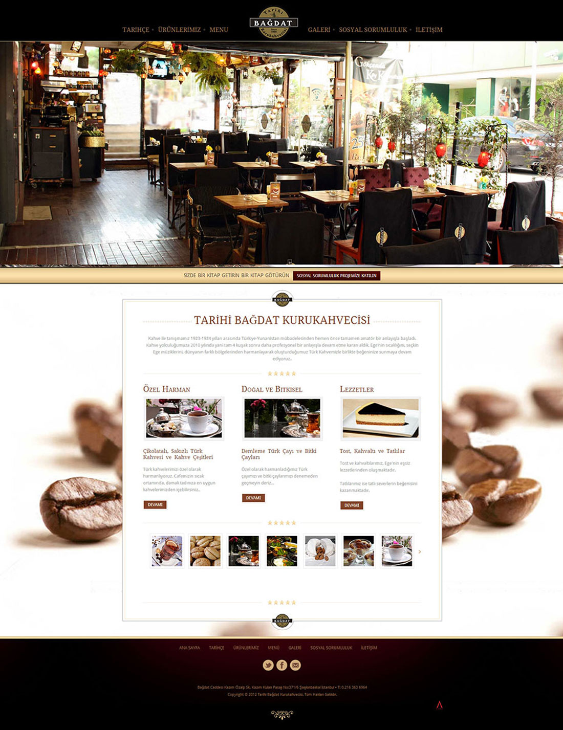 Tarihi Bağdat Kurukahvecisi web site tasarımı