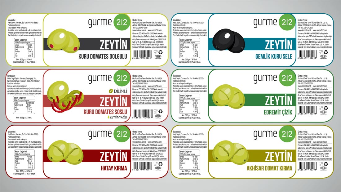 Gurme 212 etiket tasarımı